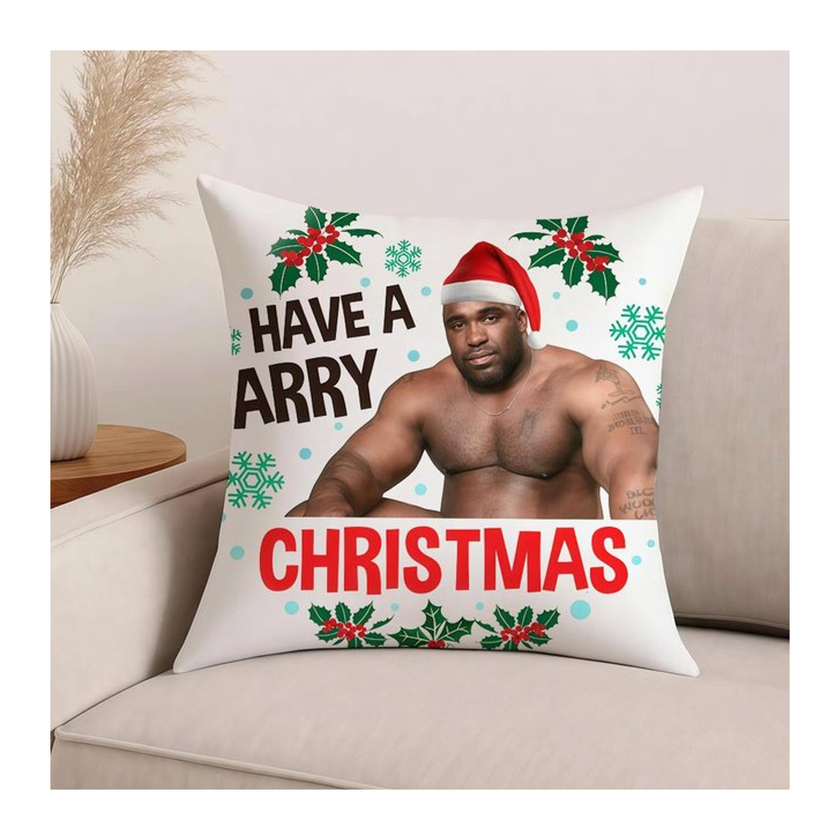 Dekorativer Barry Wood Meme Kissenbezug aus Peach Skin für Sofa, Auto und Schlafzimmer, B/B: 18 x 18 cm - Bild 1