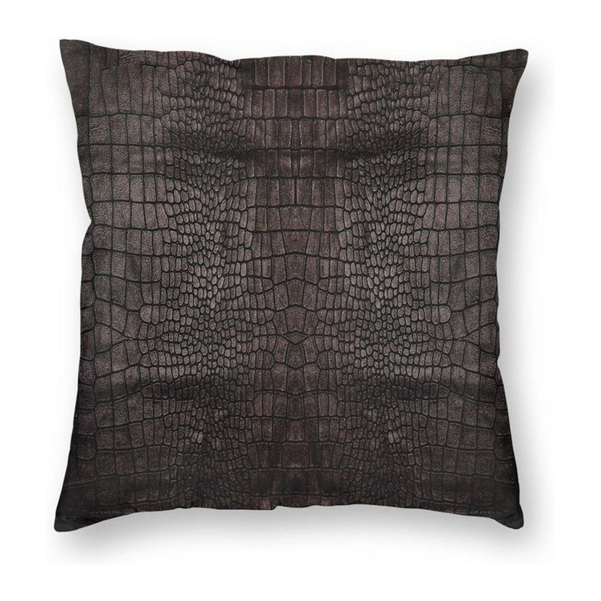 Dekorativer Kissenbezug in Krokodil-Optik aus Polyester und Leinen mit Reißverschluss, Farbe Peach Skin, B/B/H: 45 x 45 cm - Bild 1