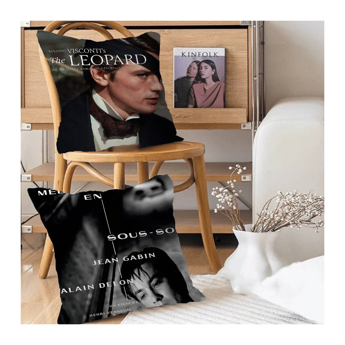 Dekorativer Kissenbezug mit Alain Delon Motiv für Sofa und Bett, Multicolor, B/H: 45 x 45 cm - Bild 1