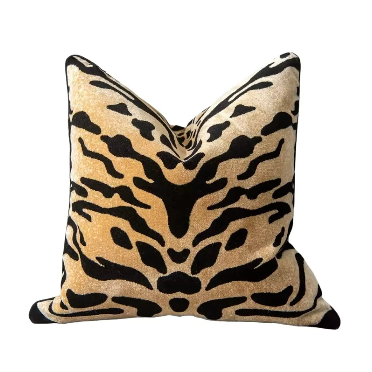 Dekorativer Kissenbezug mit Luxus Tiger- und Leopard-Muster aus beflocktem Samt für dein Wohnzimmer - Bild 3