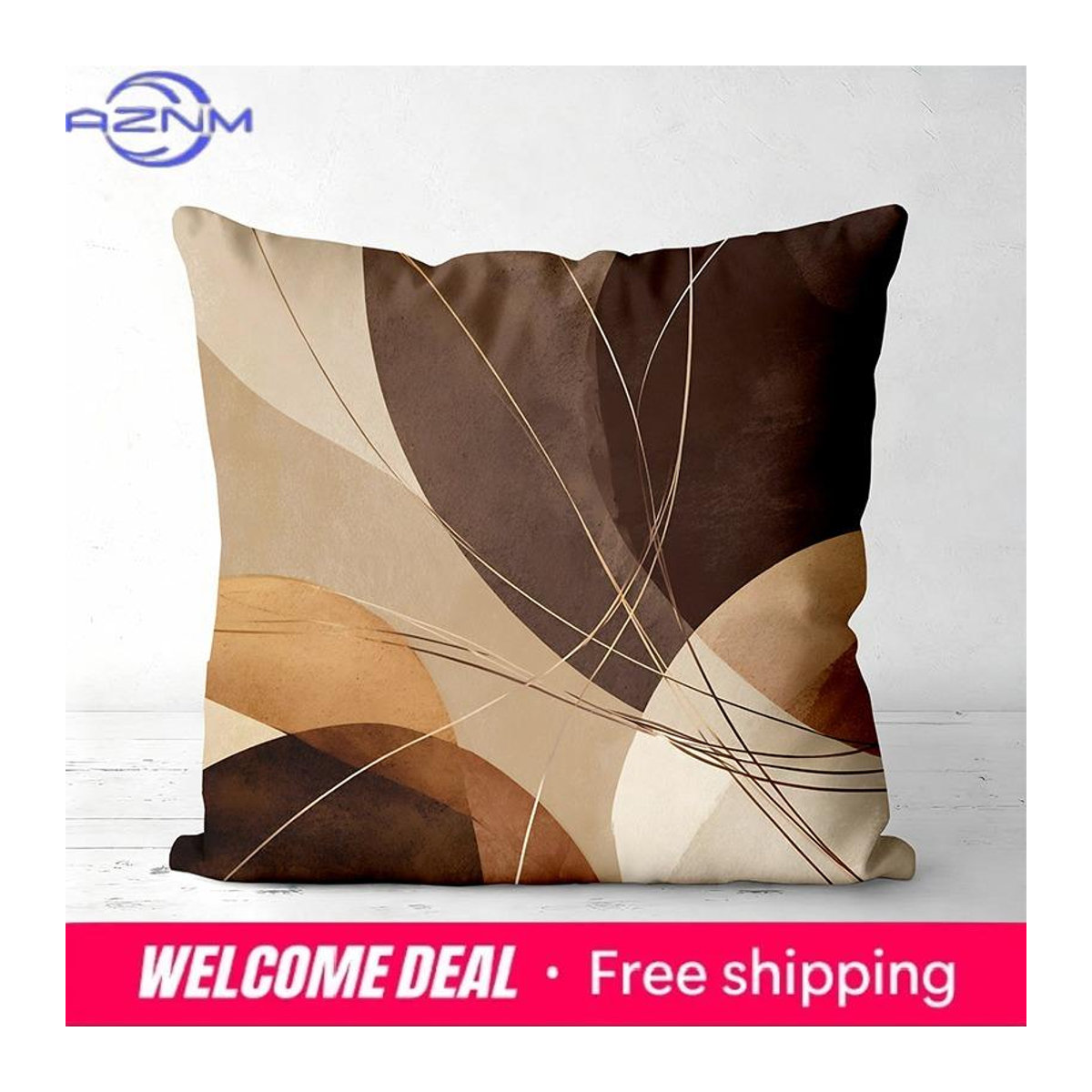 Dekorativer Kissenbezug mit modernem abstraktem Muster aus Polyester für dein Sofa, B/B/H: 18 x 18 x 18 cm - Bild 1