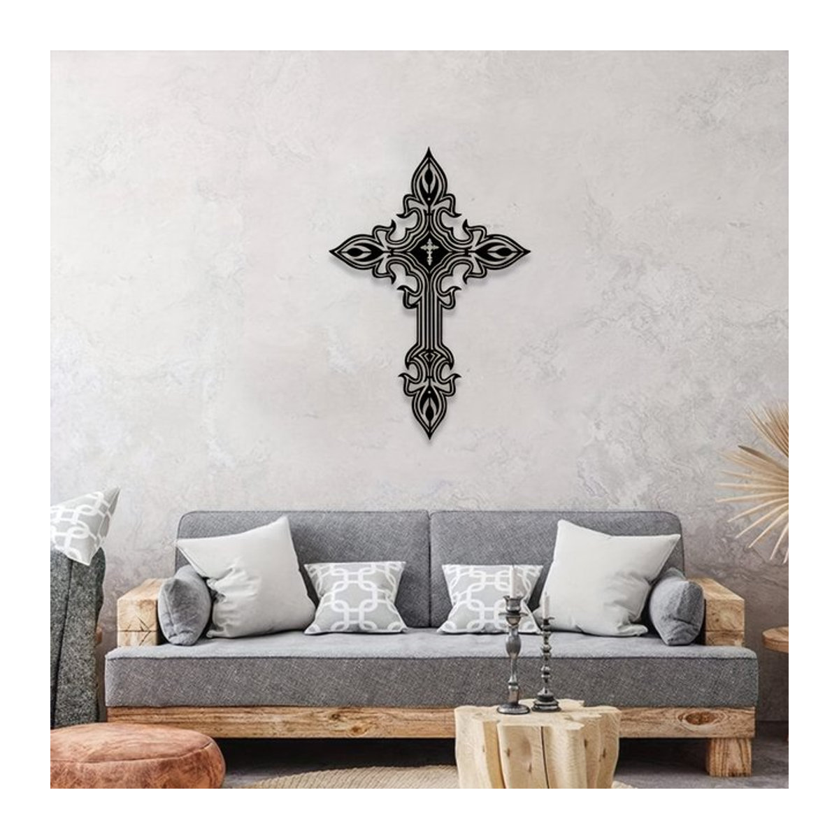 Dekorativer Kreuz Wandaufkleber für Kunstdekoration in Wohnzimmer, Schlafzimmer und Restaurant, B/H: 28,0 x 28,0 cm - Bild 1