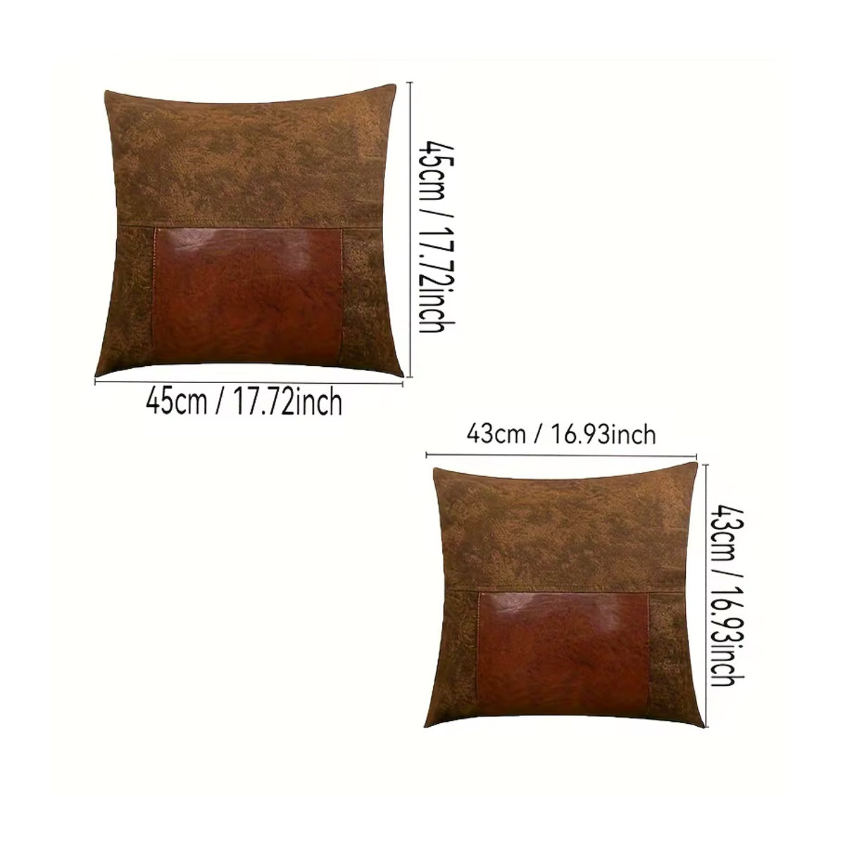 Dekorativer Kunstleder Kissenbezug im Boho-Bauernhaus-Stil für Sofa und Bett, quadratisch - Bild 3