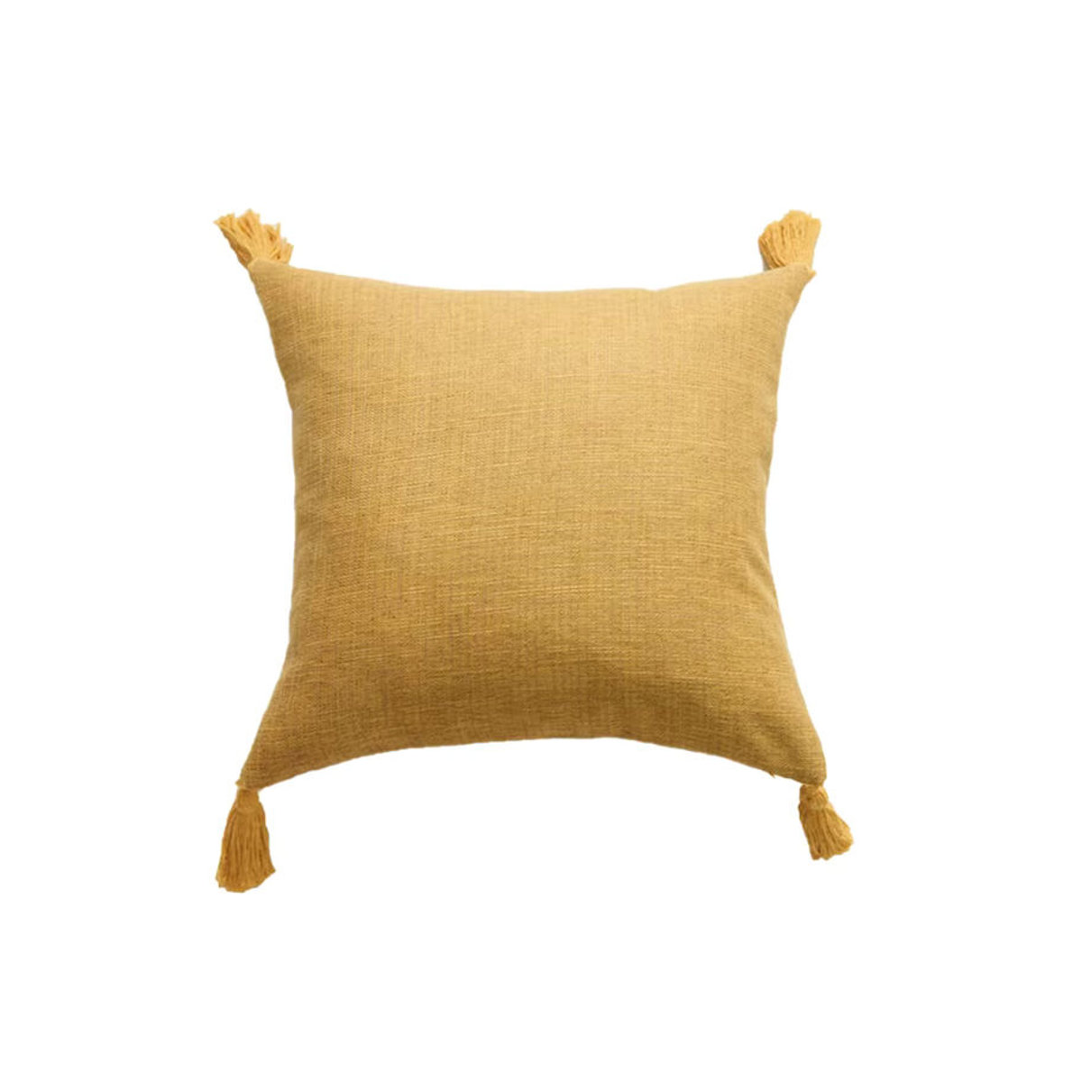 Dekorativer Leinen Kissenbezug im Retro-Boho-Stil für dein Sofa, Gelb, B/H: 45 x 45 cm - Bild 3
