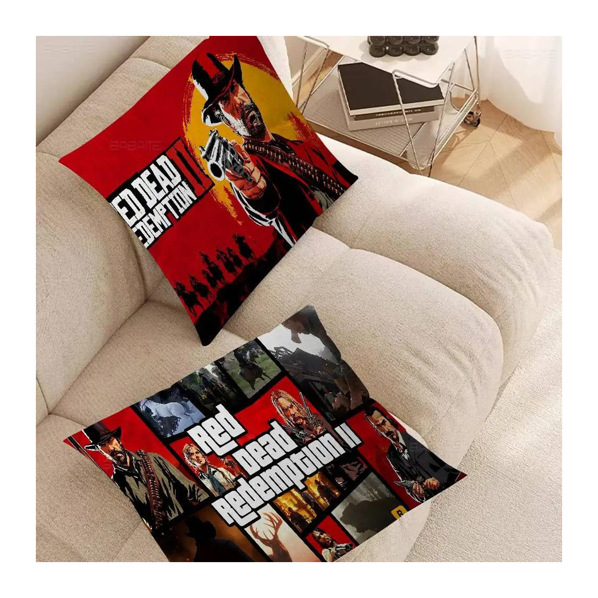 Dekorativer Red Dead Redemption 2 Kissenbezug aus Polyester in Multicolor, B/B/H: 18 x 18 x 18 cm - Bild 1