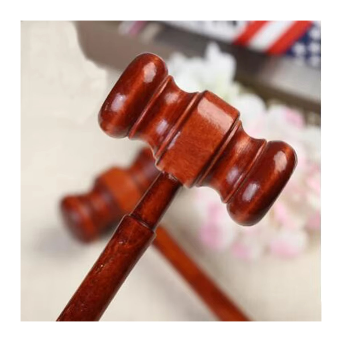 Dekorativer Richterhammer aus Holz als Anwalts-Dekoration und Geschenkidee - Bild 2