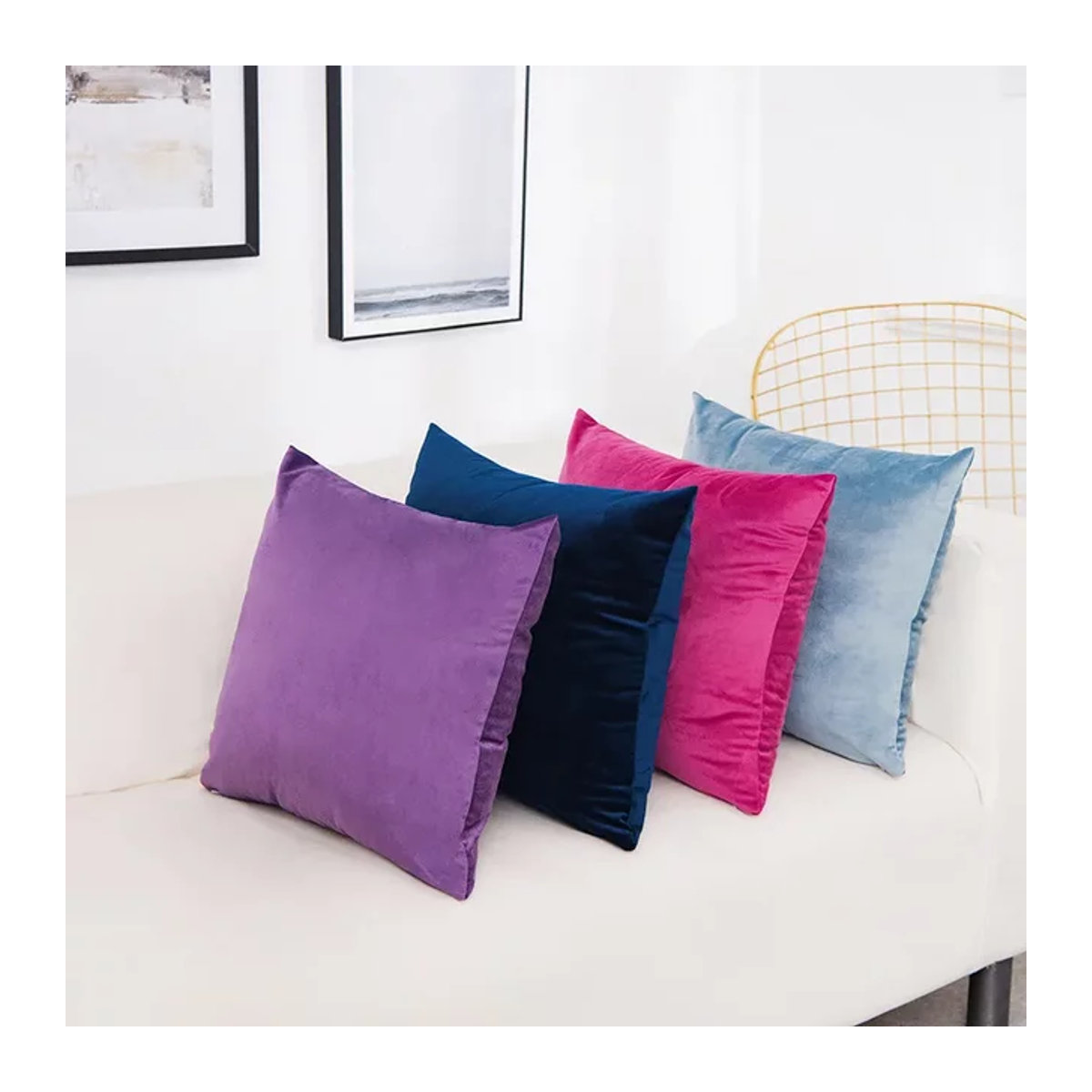 Dekorativer Samt Kissenbezug in Rose für Sofa und Schlafzimmer - Bild 1