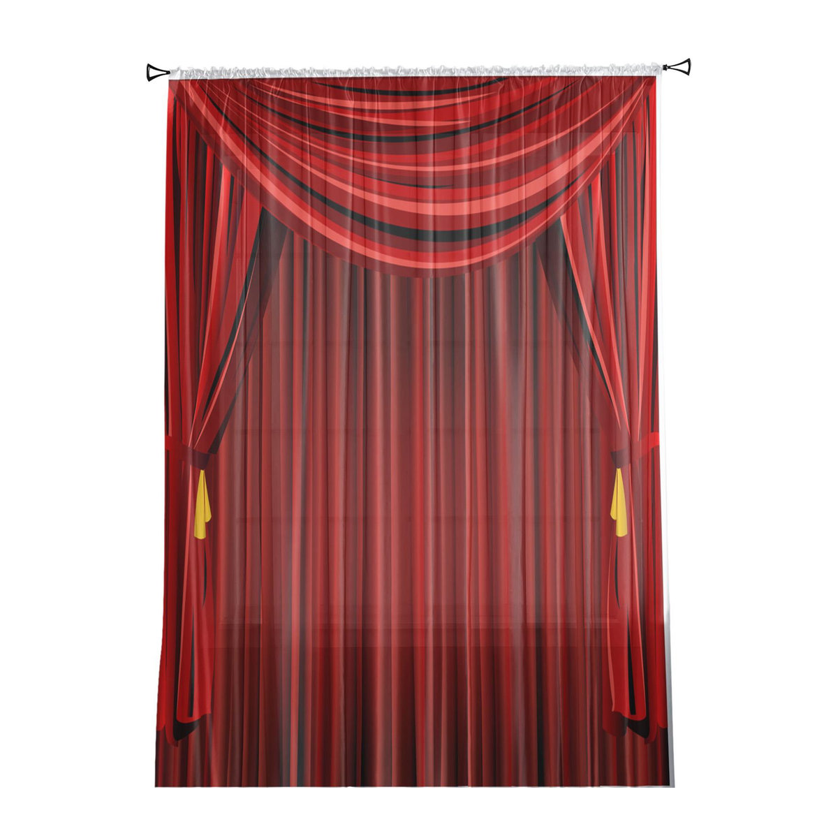 Dekorativer Tüll-Vorhang von A Family Of Home Textiles in Rot, Sheer Voile für Wohnzimmer und Schlafzimmer, B: 135 cm, H: 114 cm - Bild 2