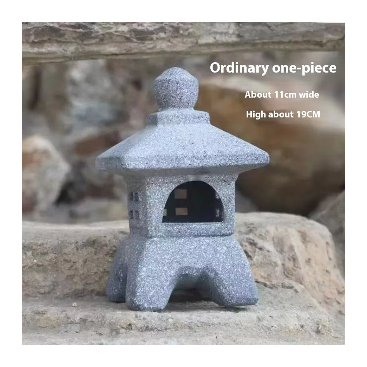 Dekorativer Zen-Kerzenständer aus Kunstharz als Garten-Skulptur und Laterne für deinen Balkon oder Innenhof - Bild 2