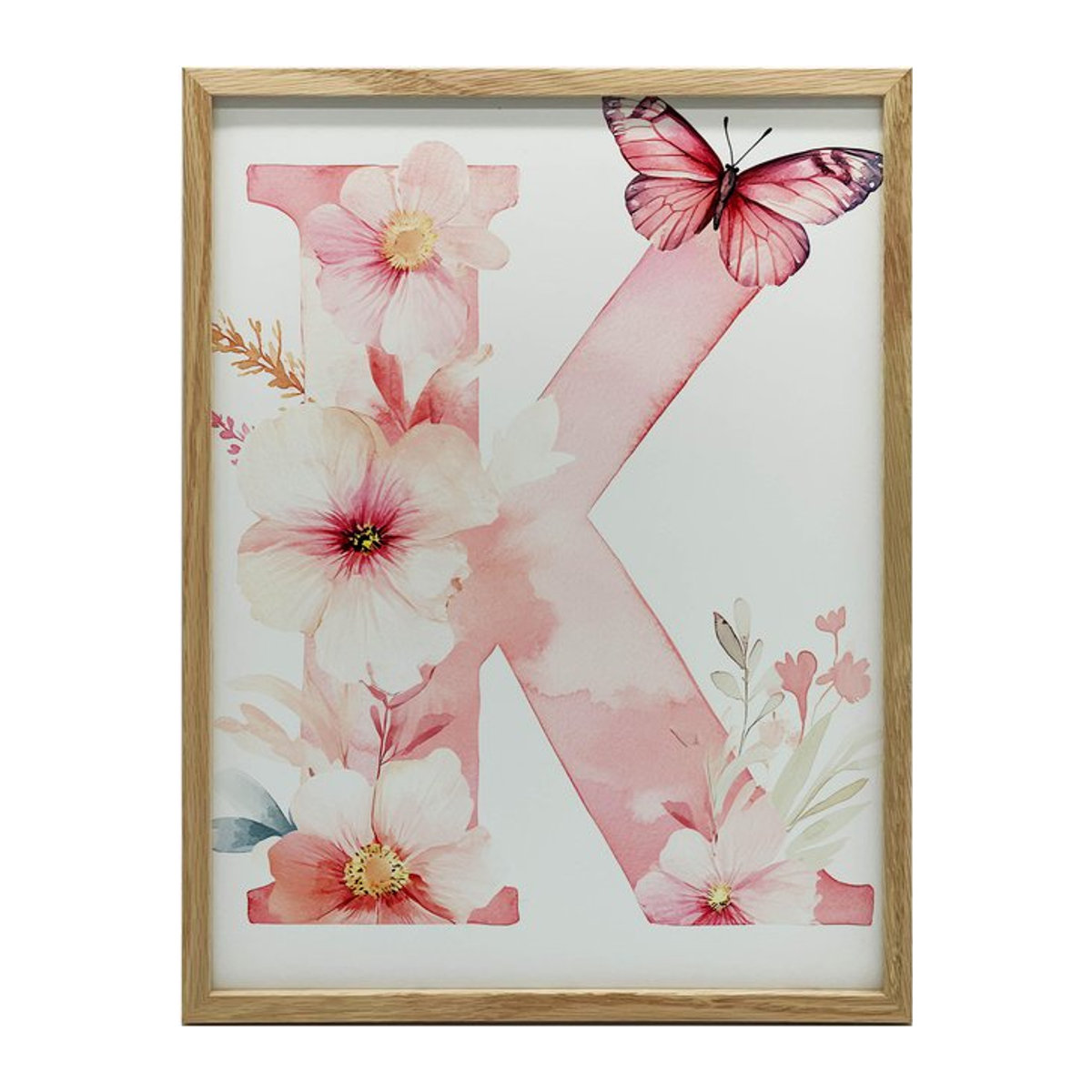 Dekoratives Poster K Wie Blumen von Marcin Zbijowski für Kinder mit schwarzem Aluminiumrahmen, B: 30 cm, H: 40 cm - Bild 1