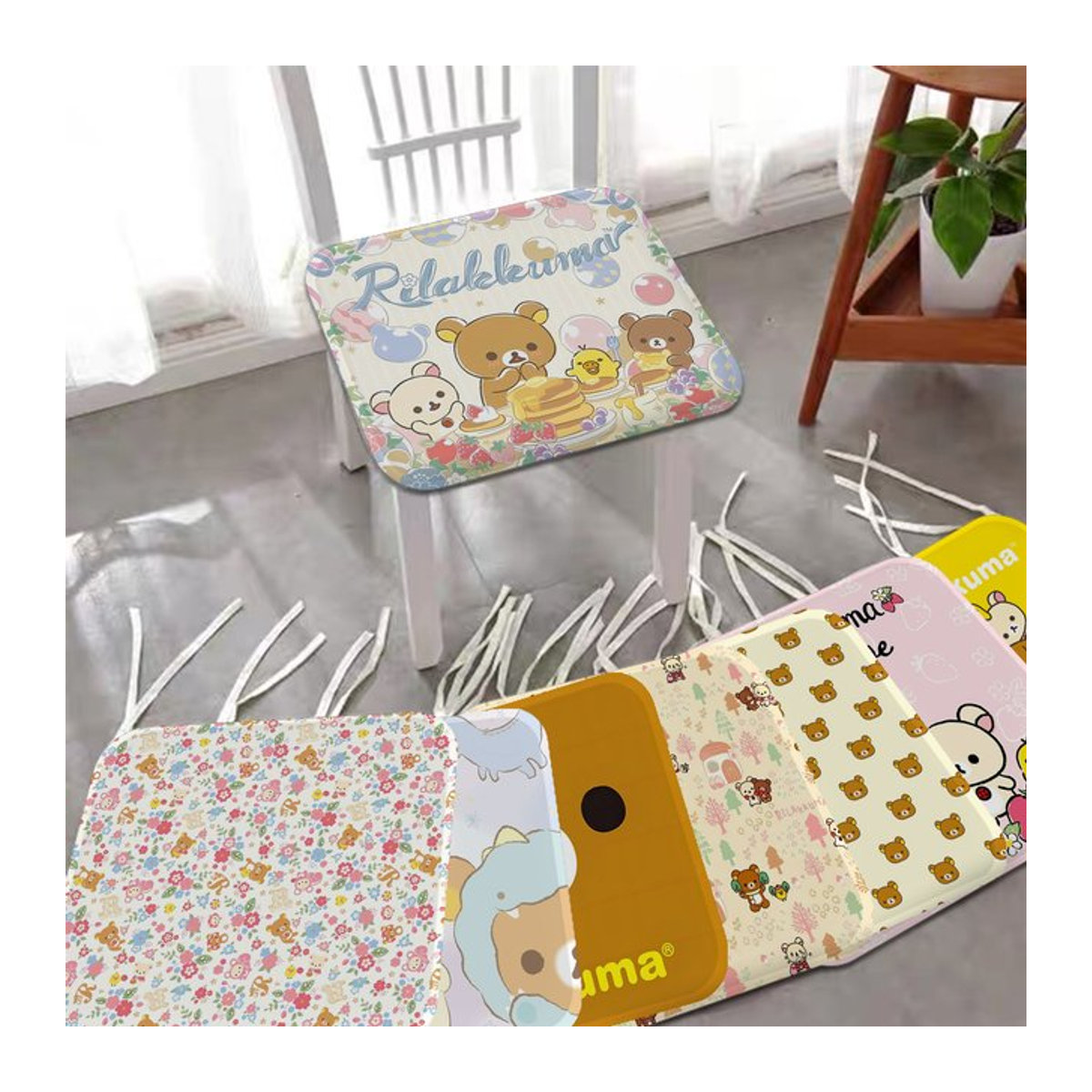 Dekoratives Rilakkuma Stoffkissen als rutschfestes Sitzkissen für Sofa, Bürostuhl oder Tatami-Hocker - Bild 1