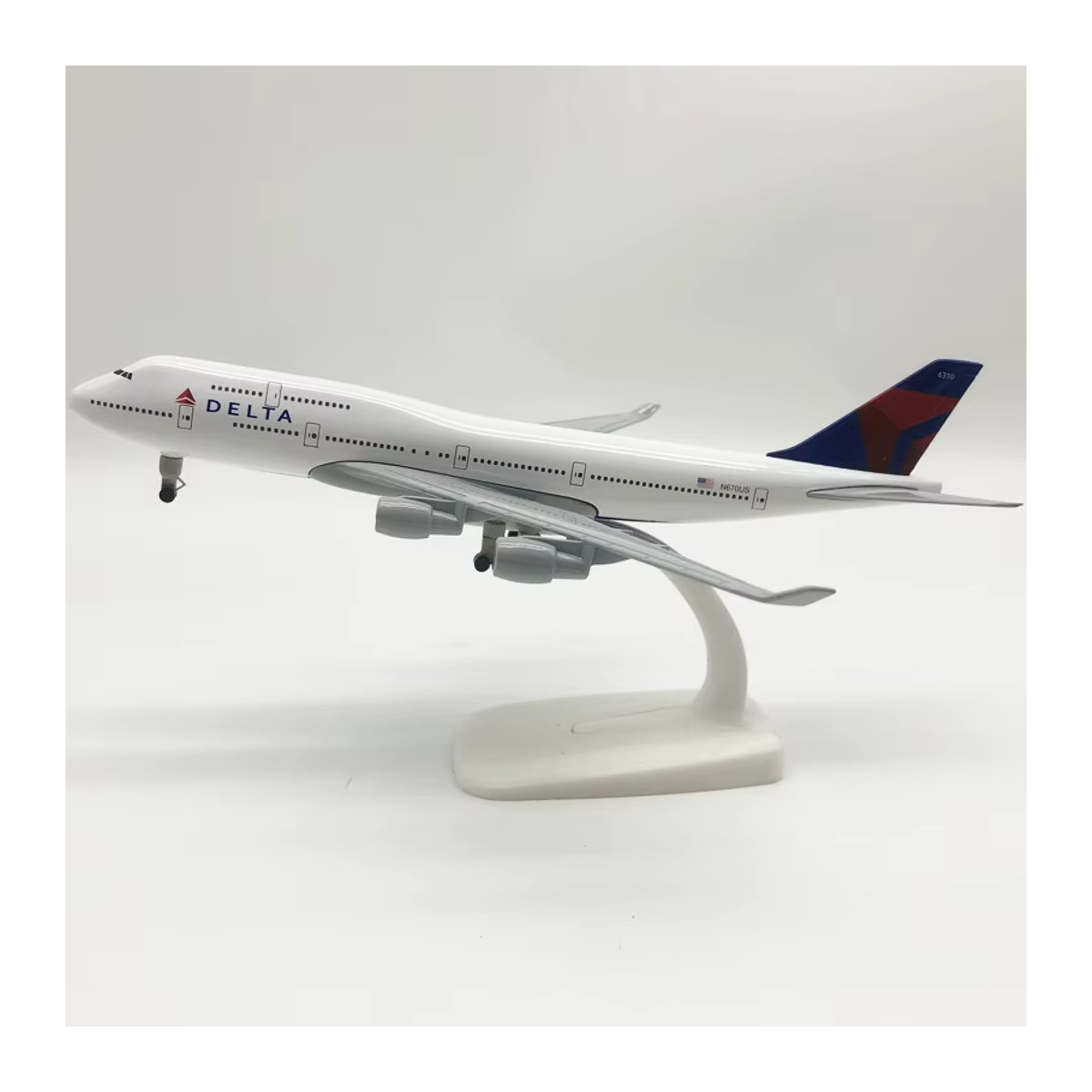 Delta Aviation Modellflugzeug Boeing 747 B747 aus Metalllegierung in Beige und Weiß, 20 cm - Bild 2
