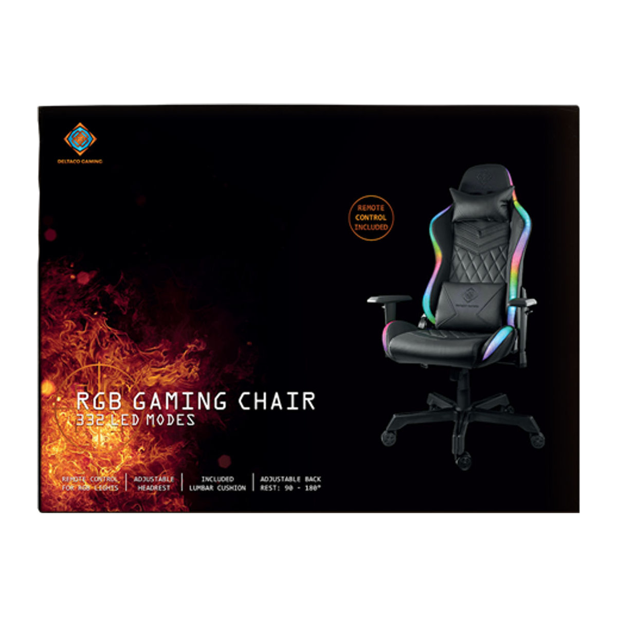 Deltaco Gamingstuhl GAM-080 aus Kunstleder in Schwarz mit RGB LED - Bild 2