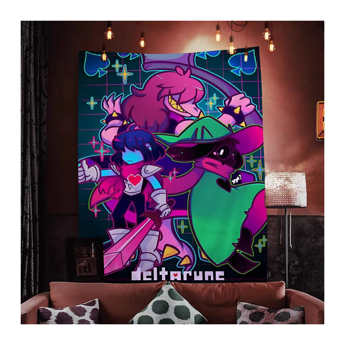 Deltarune Videospiel Wandteppich im Bohemian Tarot Stil, mehrfarbig, Textil, B/H: 70 x 50 cm - Bild 3