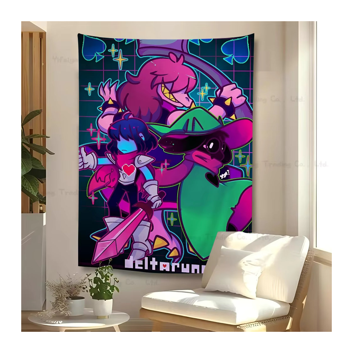 Deltarune Videospiel Wandteppich im Bohemian Tarot Stil, mehrfarbig, Textil, B/H: 70 x 50 cm - Bild 4