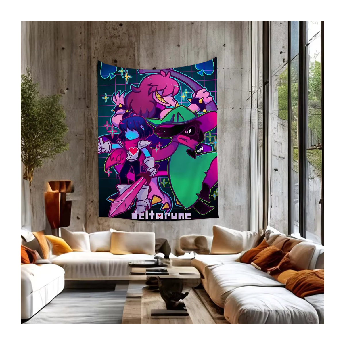 Deltarune Videospiel Wandteppich im Bohemian Tarot Stil, mehrfarbig, Textil, B/H: 70 x 50 cm - Bild 6