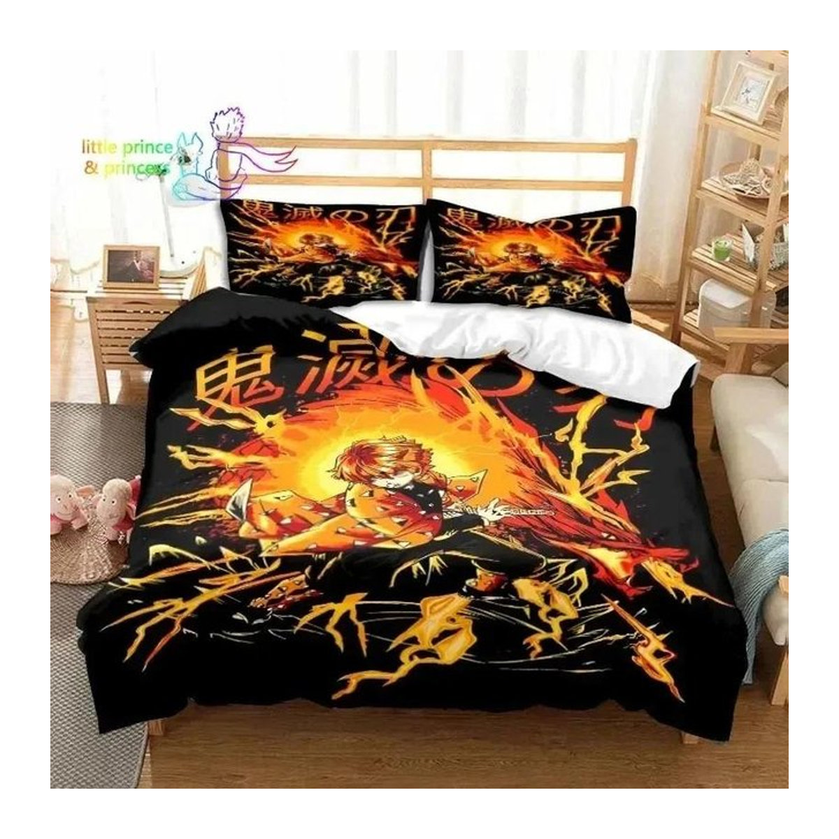 Demon Slayer Anime Bettwäsche-Set Agatsuma Zenitsu mit 3D-Druck, Multicolor, Breite: 135 cm, Länge: 200 cm - Bild 1