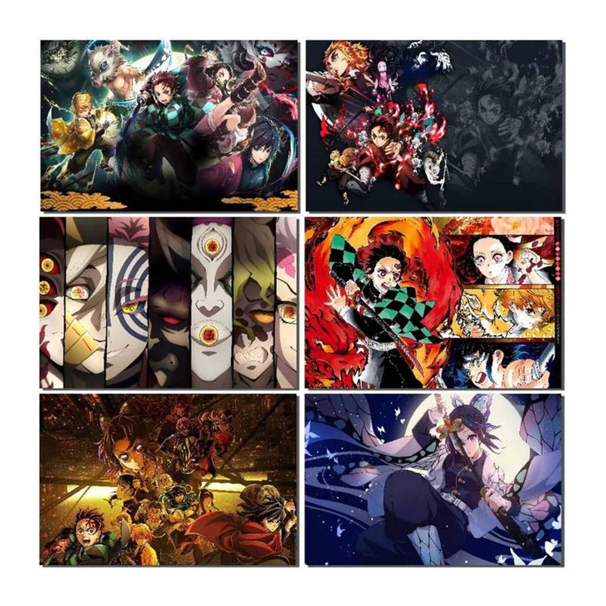 Demon Slayer Anime Fototapete als mehrfarbiger Fotohintergrund aus Papier im Querformat - Bild 1