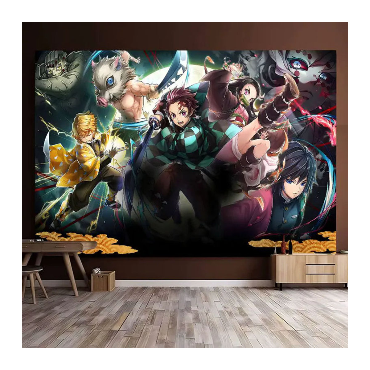 Demon Slayer Anime Fototapete als mehrfarbiger Fotohintergrund aus Papier im Querformat - Bild 2