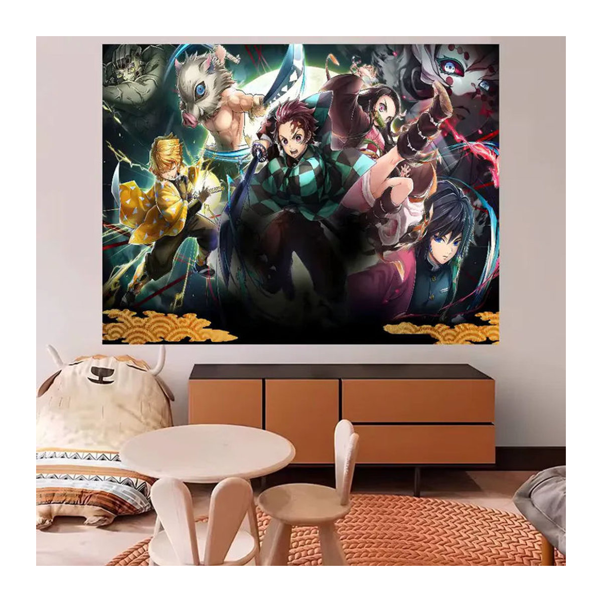 Demon Slayer Anime Fototapete als mehrfarbiger Fotohintergrund aus Papier im Querformat - Bild 4
