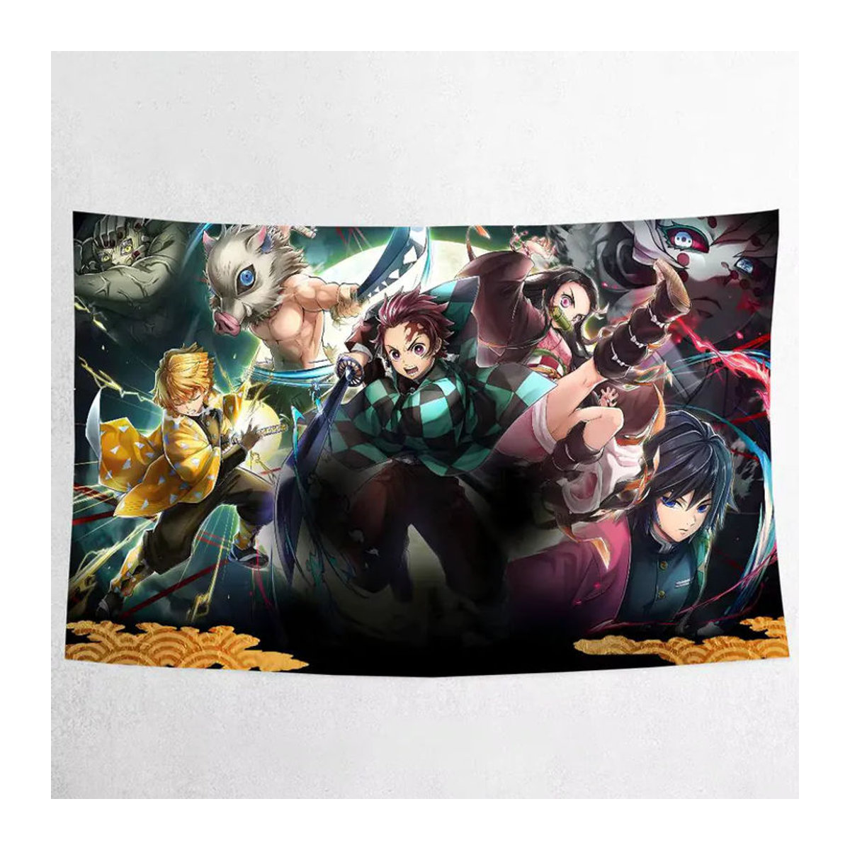 Demon Slayer Anime Fototapete als mehrfarbiger Fotohintergrund aus Papier im Querformat - Bild 7