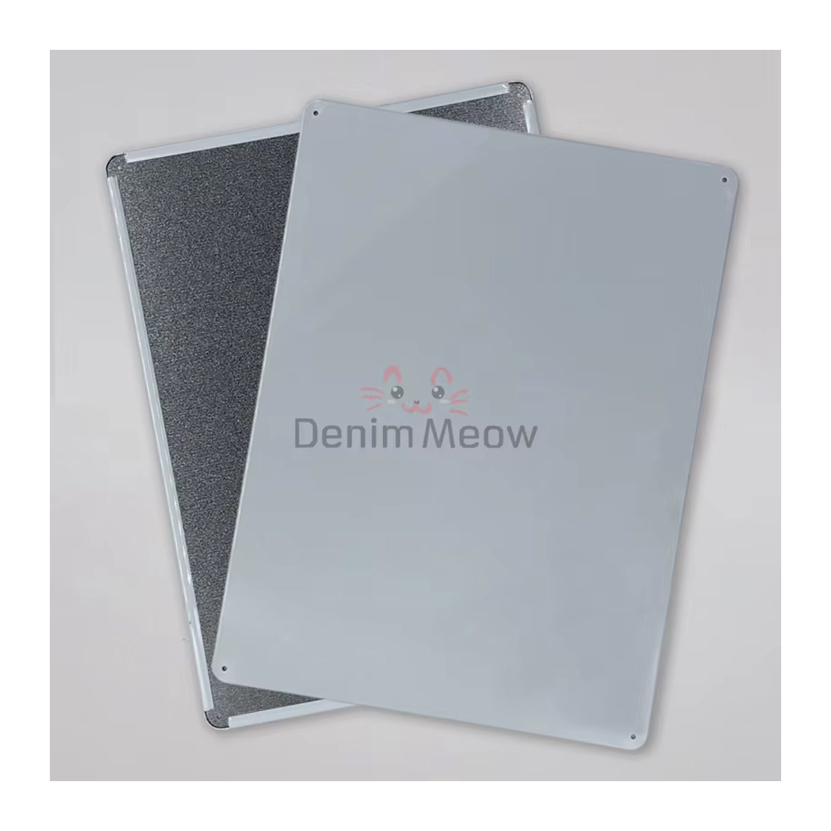 Denim Meow Blank Metall Zinn Schild Set, weiß, rechteckig, Wandmontage, 5 Stück, B: 30 cm, H: 20 cm und B: 30 cm, H: 15 cm - Bild 2