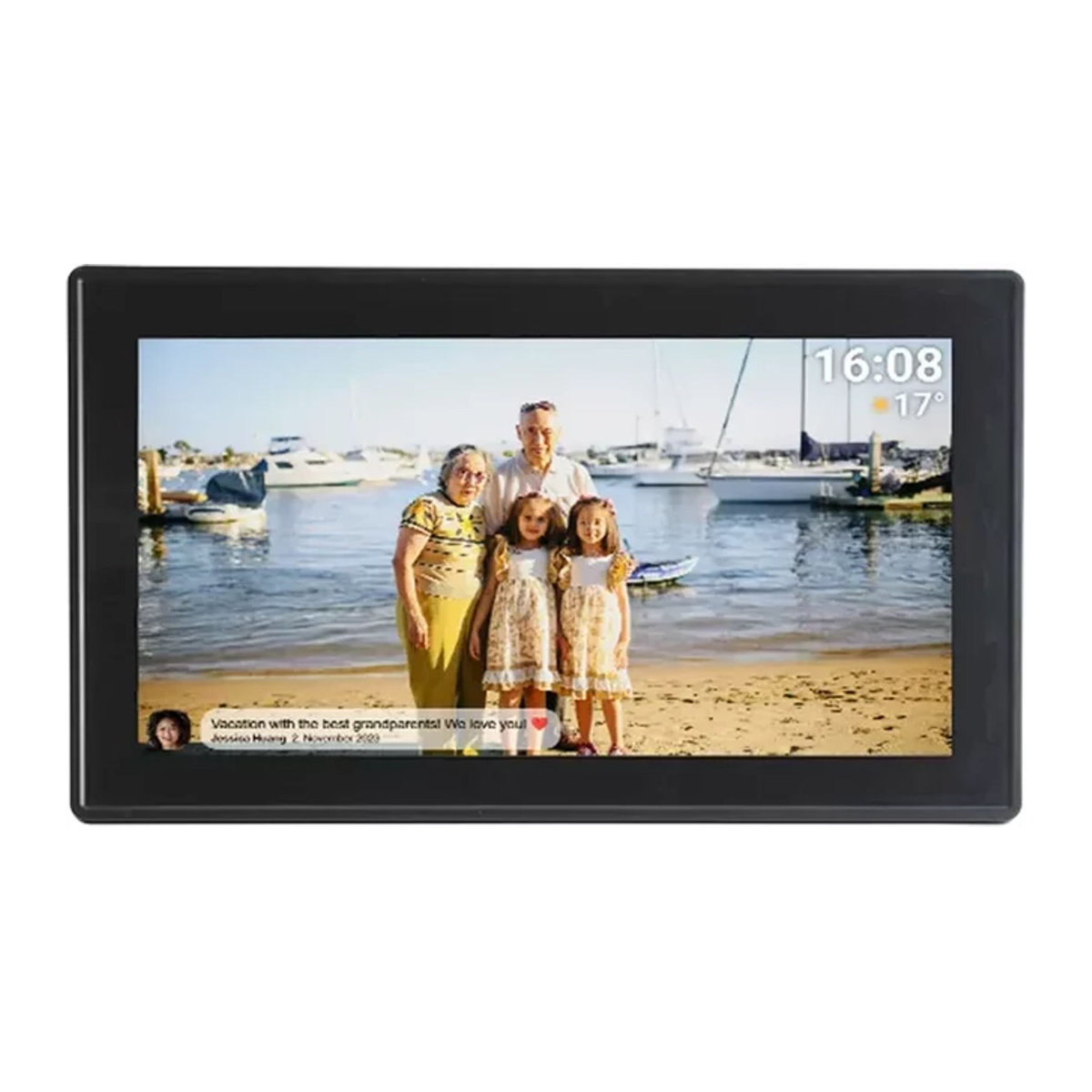 Denver Digitaler Bilderrahmen PFF-1515B Schwarz mit 15,6 Zoll Full HD IPS Touchscreen, WLAN, Frameo App-Steuerung, 16 GB internem Speicher und Videowiedergabe, B/H/T: 40,5 x 25,5 x 2,3 cm - Bild 1