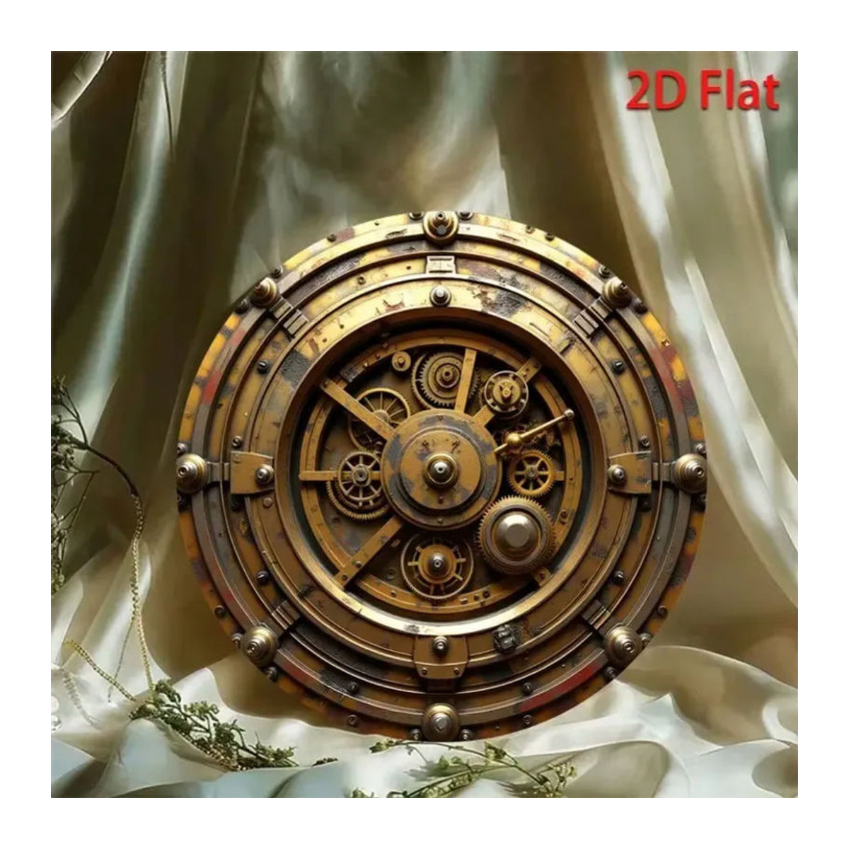 Deocox Retro Industrielle Wanduhr aus Metall in Gold, Geräuschlos, Analog, Rund, Durchmesser: 20,32 cm - Bild 2