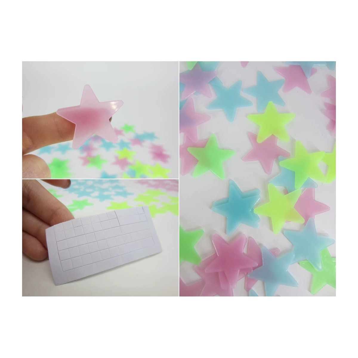 DEOWUU Leuchtende PVC-Sterne als fluoreszierende Wandkunst für Kinderzimmer und Party-Dekoration, - Bild 4