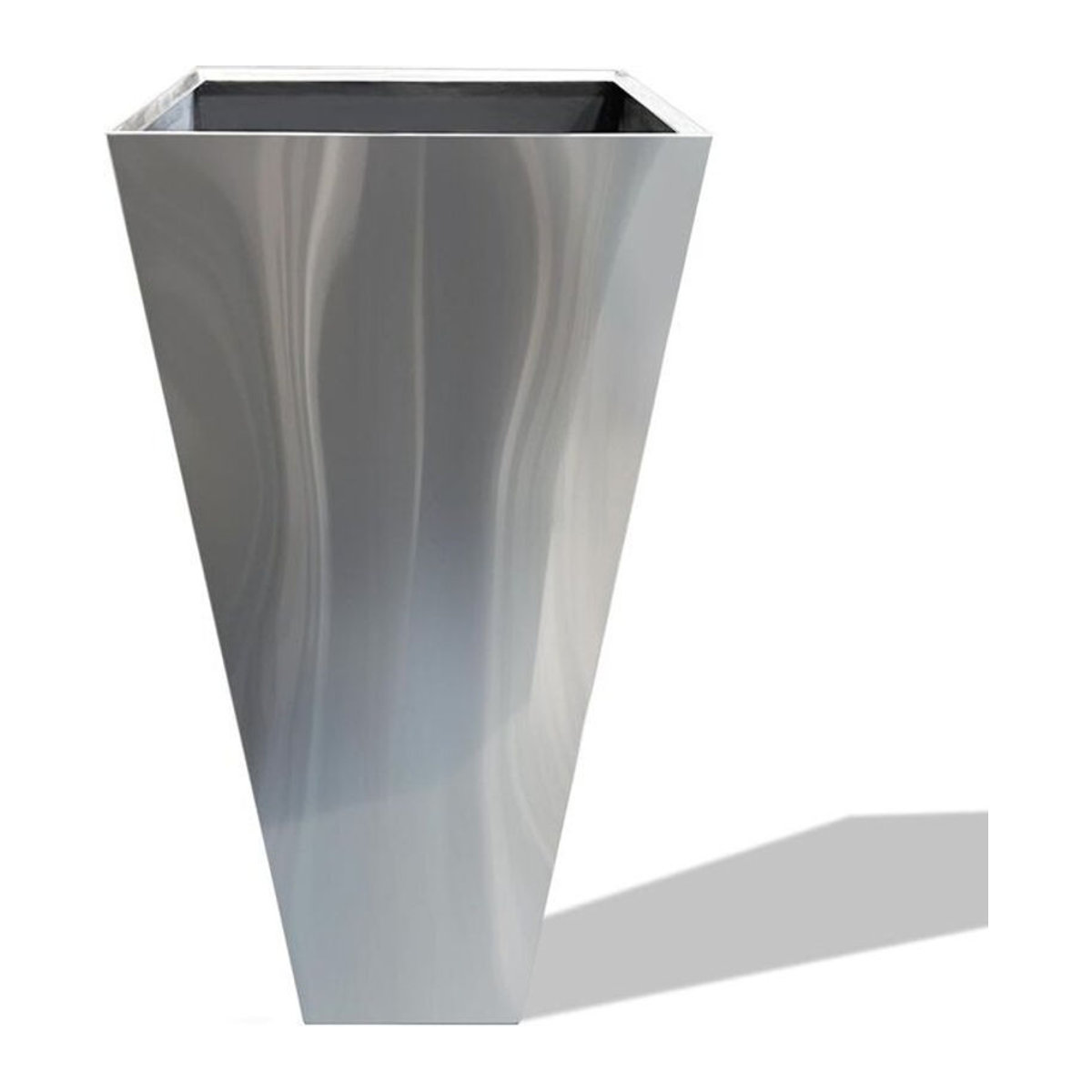 Designer-Pyramidenkübel Vina von Köhko aus Edelstahl in Silber und Weiß, Höhe: 100 cm - Bild 1
