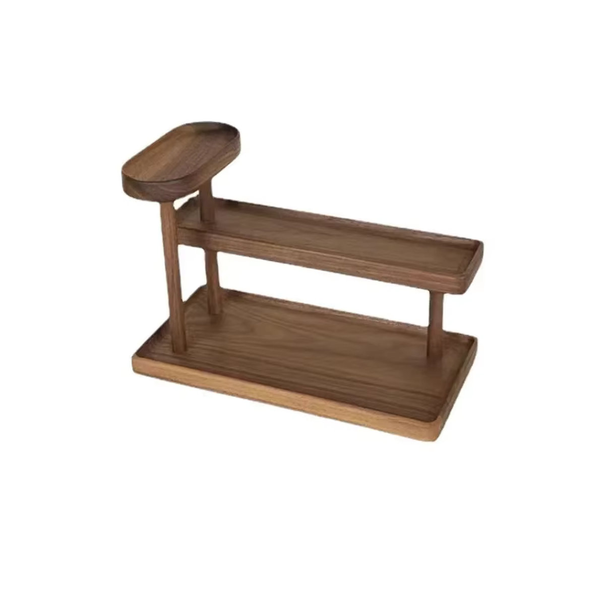 Desktop Storage Rack aus Massivholz in Braun für Kosmetik, Parfüm und Ornamente - Bild 3