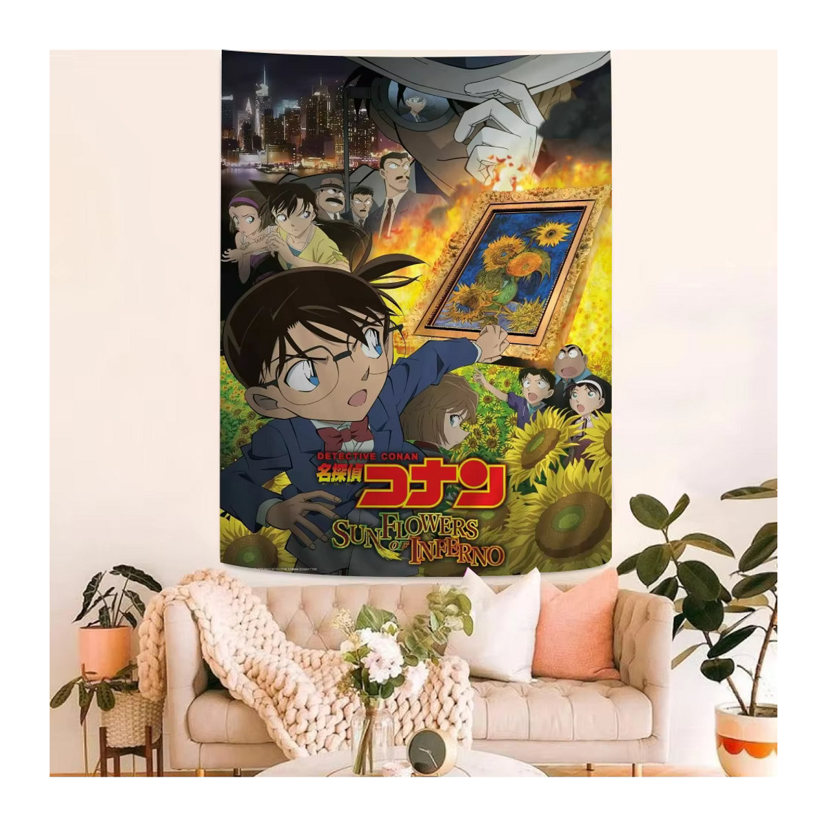 Detective Conan Wandteppich im Tarot-Stil für deine Heimdekoration, Breite: 70 cm, Höhe: 70 cm - Bild 2