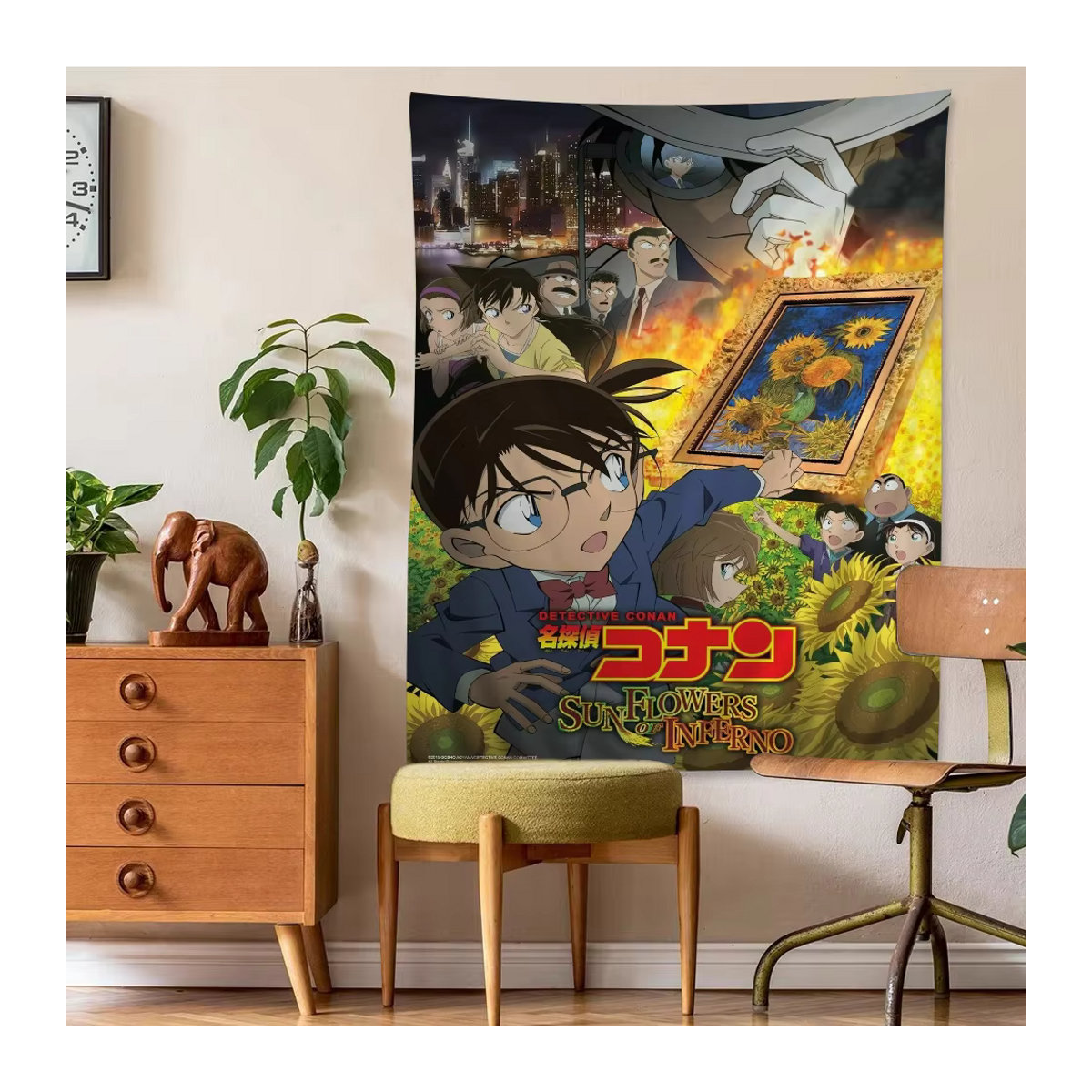 Detective Conan Wandteppich im Tarot-Stil für deine Heimdekoration, Breite: 70 cm, Höhe: 70 cm - Bild 3