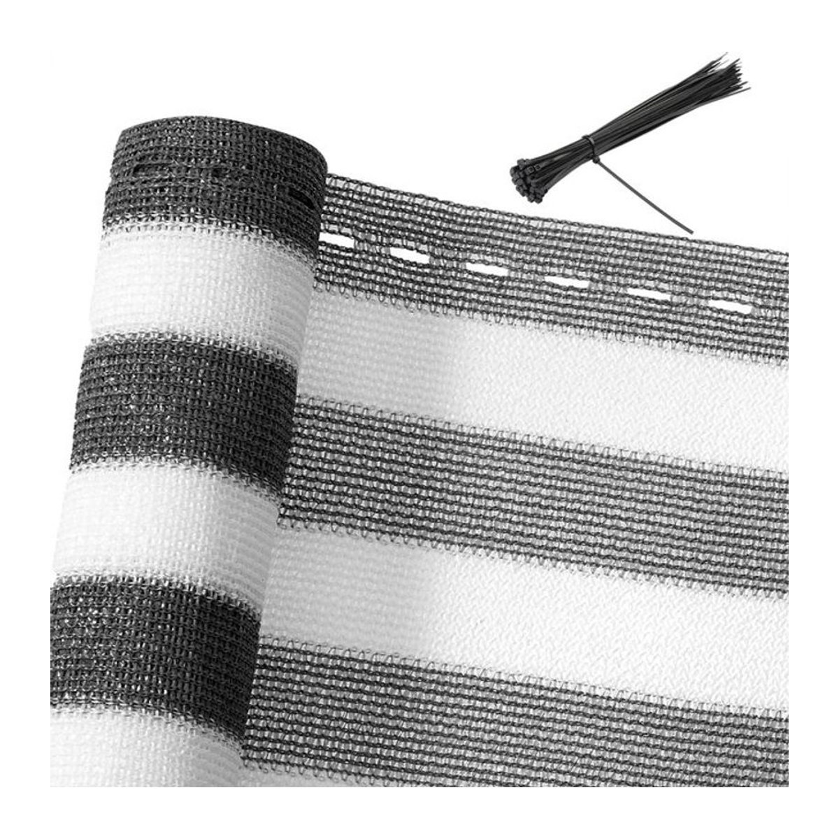 DETEX Balkonsichtschutz Garten Schattiernetz aus HDPE in Grau/Weiß, B: 1 m, L: 10 m - Bild 1