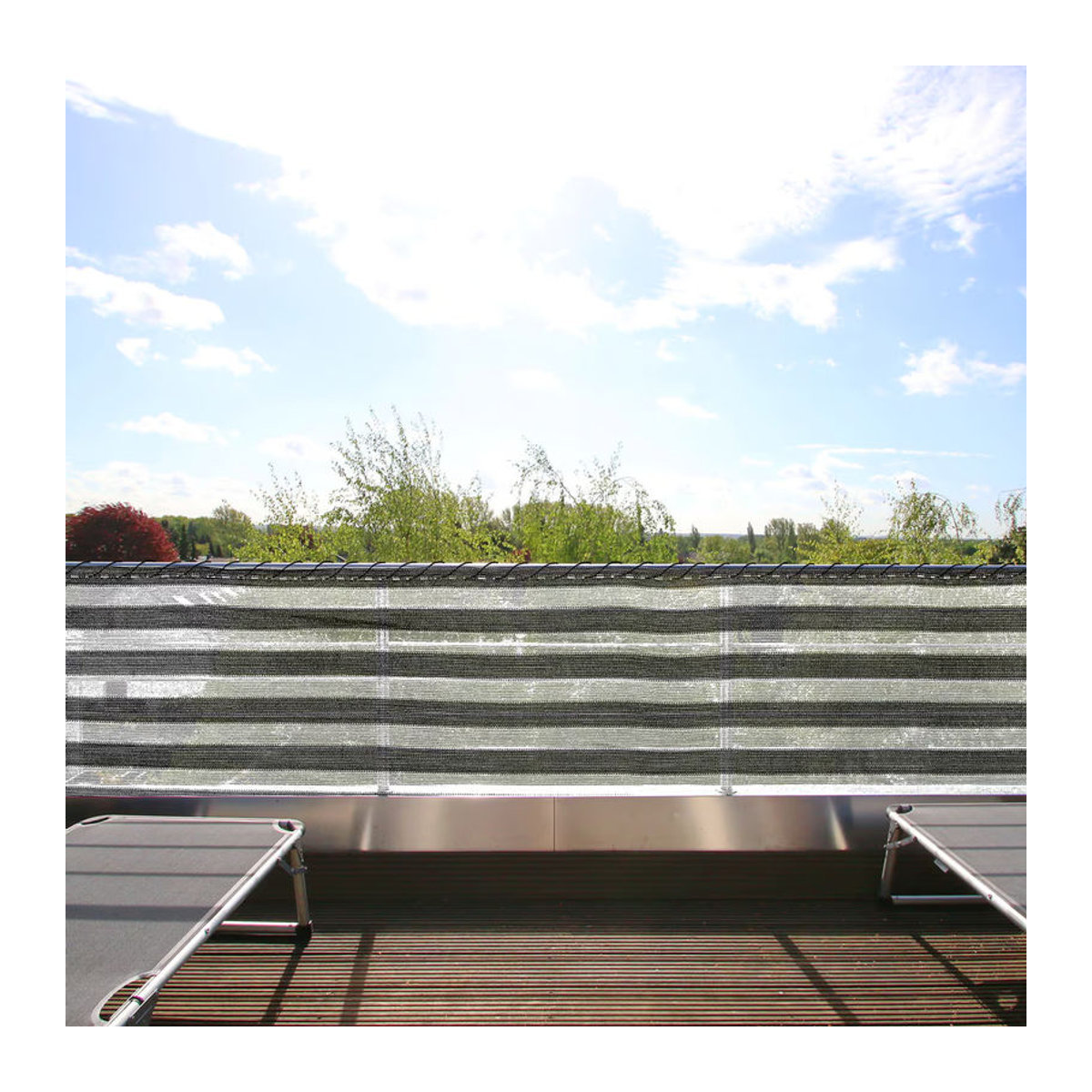 DETEX Balkonsichtschutz Garten Schattiernetz aus HDPE in Grau/Weiß, B: 1 m, L: 10 m - Bild 4