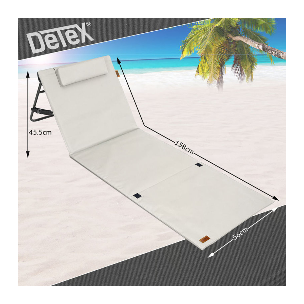 DETEX Strandmatte Beige gepolstert B/T/H: 158 x 56 x 46 cm - Bild 2