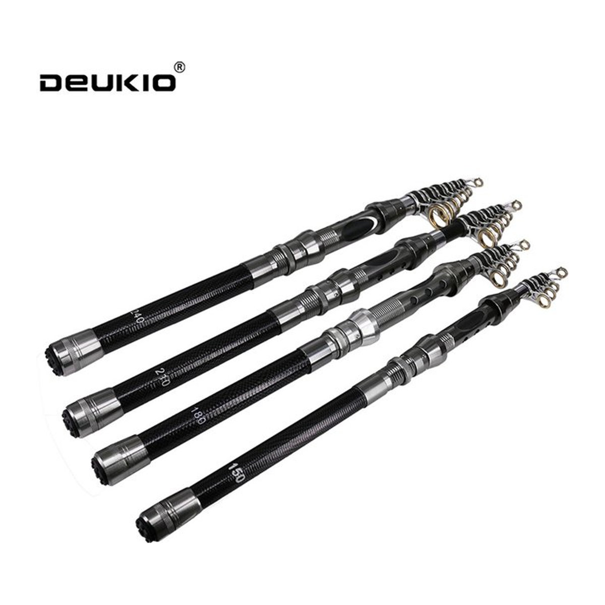 DEUKIO Teleskop Angelrute aus Carbon für Rock, Spinning, Fly, Karpfen und Feeder mit Reel Sitz - Bild 1