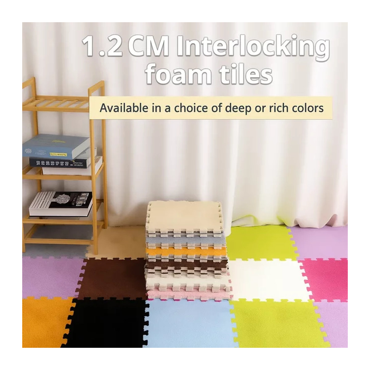 DHDH Patchwork-Teppich in Multicolor, weiche und flauschige Plüschschaum-Bodenmatte, rutschfest für Wohnzimmer und Schlafzimmer - Bild 1
