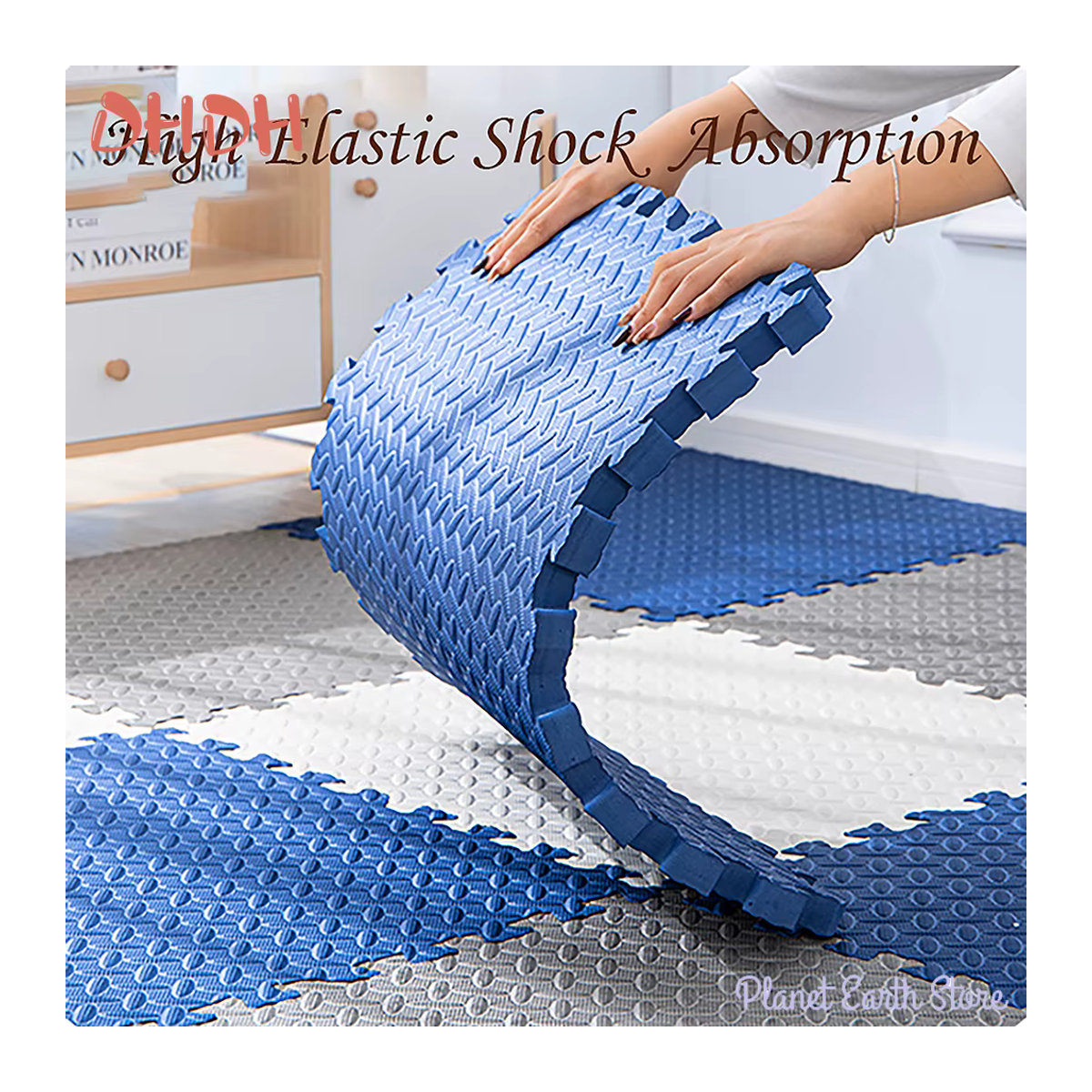 DHDH Puzzle Bodenmatte aus Schaumstoff, rutschfest und wasserdicht, Spielmatte für Babys und Haustiere, mehrfarbig und lila - Bild 3