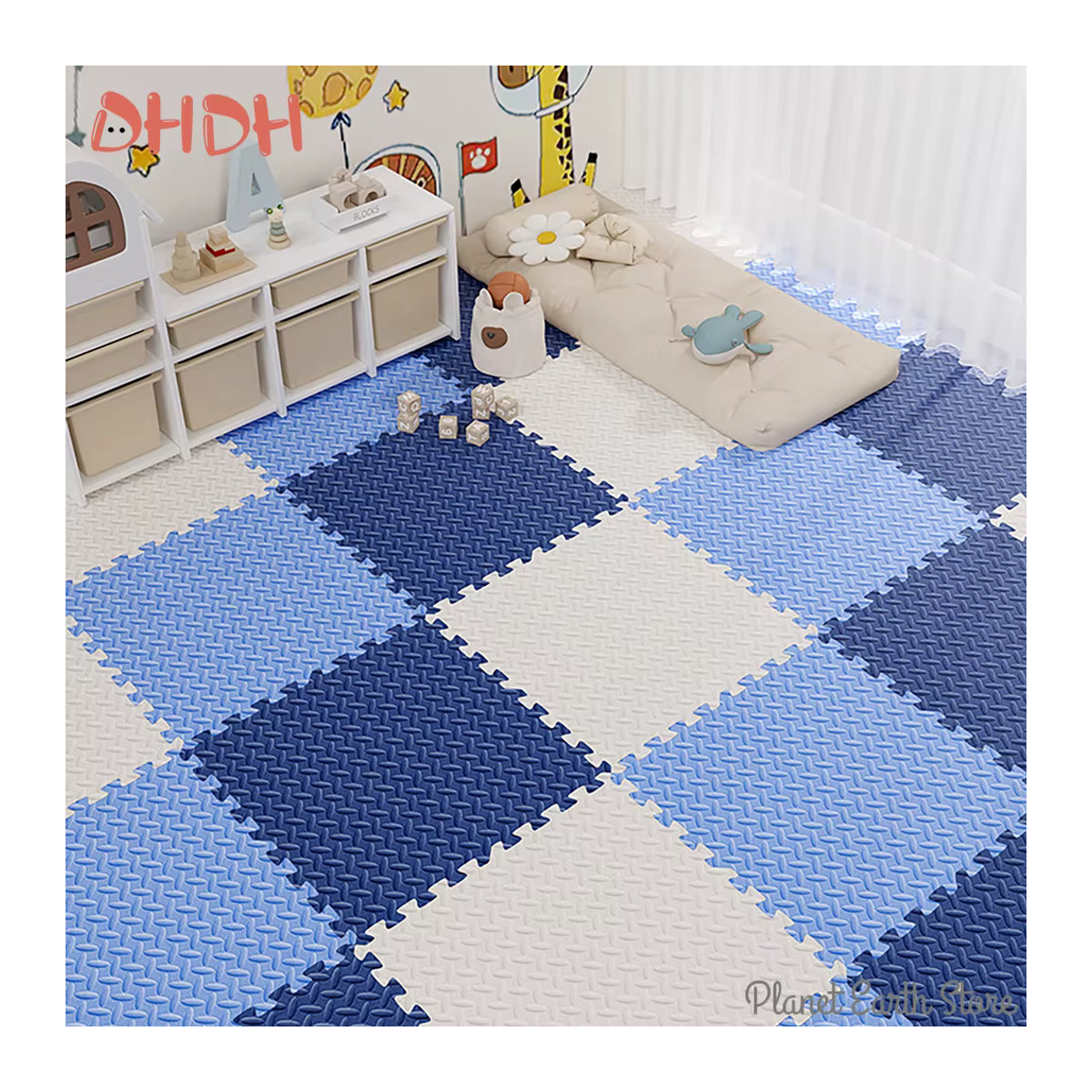 DHDH Puzzle Bodenmatte aus Schaumstoff, rutschfest und wasserdicht, Spielmatte für Babys und Haustiere, mehrfarbig und lila - Bild 5
