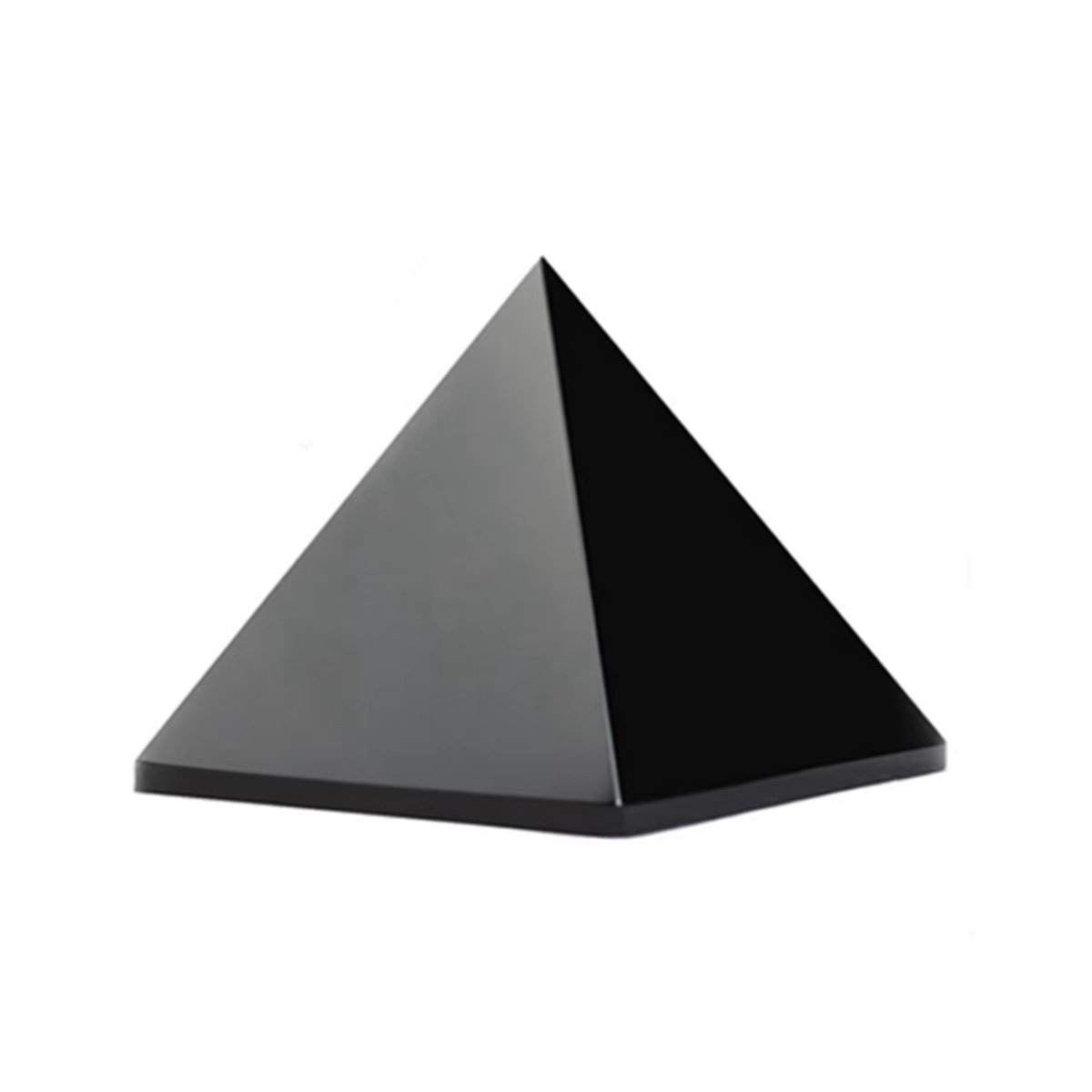DHFS Schwarzer Obsidian Kristall Pyramide als Energiegenerator für Chakra und Reiki in Schwarz - Bild 5