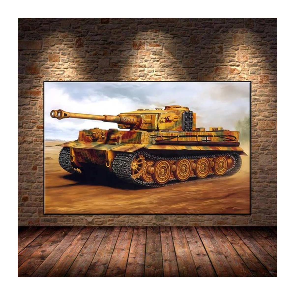 Diamantmalerei Militärischer Panzer Weltkrieg II Tank Mosaik DIY Stickerei Wanddekoration Vintage Mehrfarbig - Bild 1