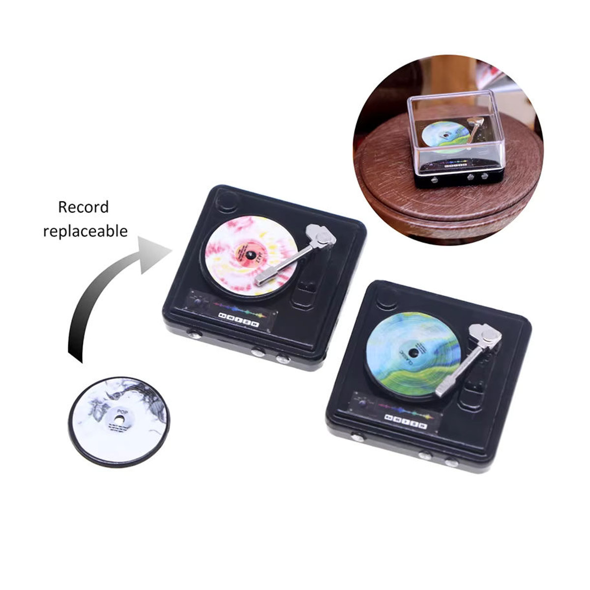 DIAPER&CORED Miniatur CD-Player Disc Player Modell in Schwarz aus Kunststoff für Puppenhaus Zubehör und Dekoration - Bild 2