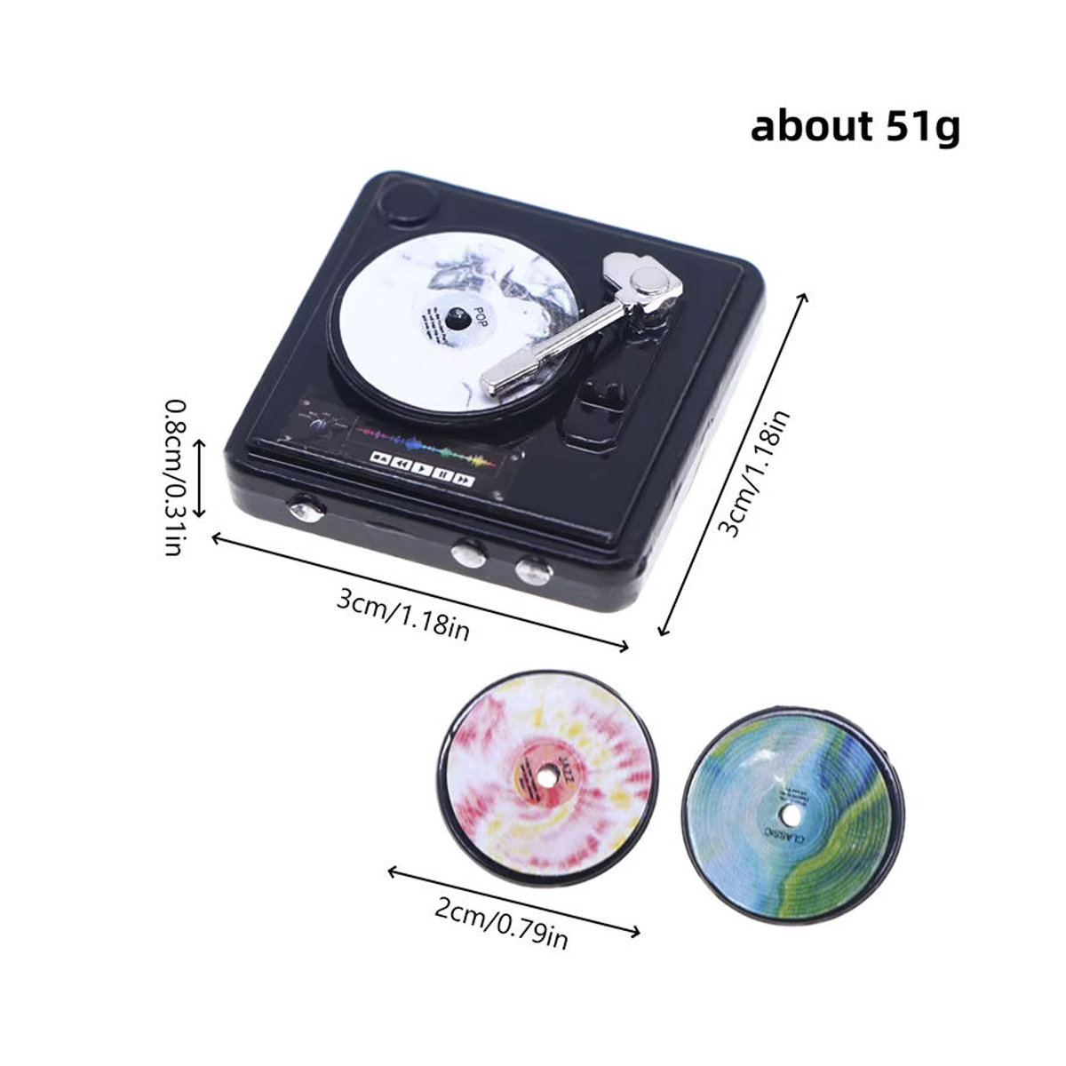 DIAPER&CORED Miniatur CD-Player Disc Player Modell in Schwarz aus Kunststoff für Puppenhaus Zubehör und Dekoration - Bild 3