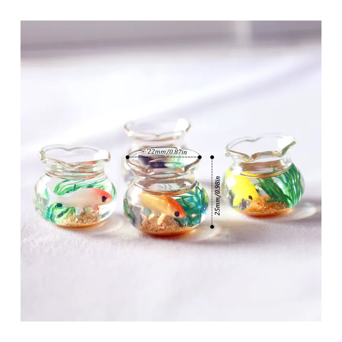DIAPER&CORED Miniatur Glas Aquarium Schüssel in Transparent für Puppenhaus Dekoration - Bild 2