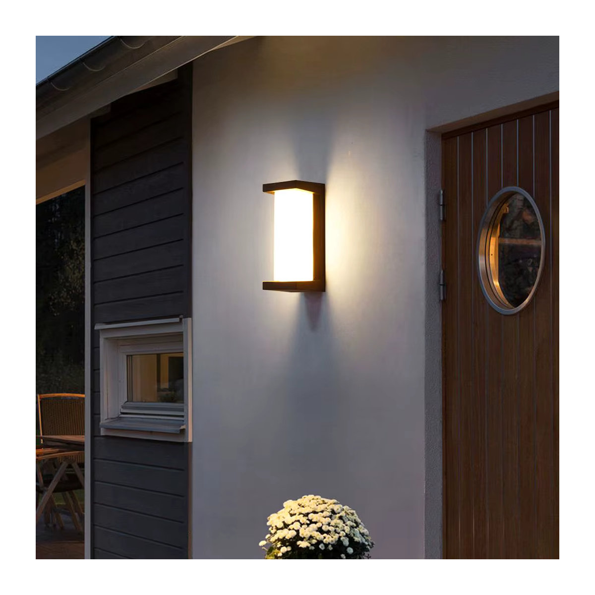 DIBILUN LED Outdoor Wandleuchte Modern Schwarz IP65 Wasserdicht 12W - Bild 3