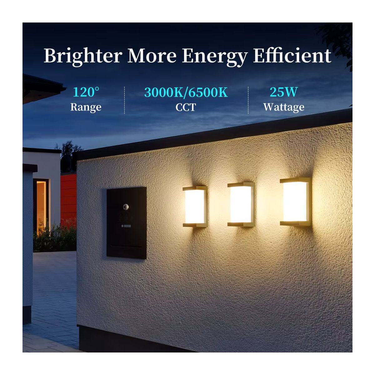 DIBILUN LED Outdoor Wandleuchte Modern Schwarz IP65 Wasserdicht 12W - Bild 6