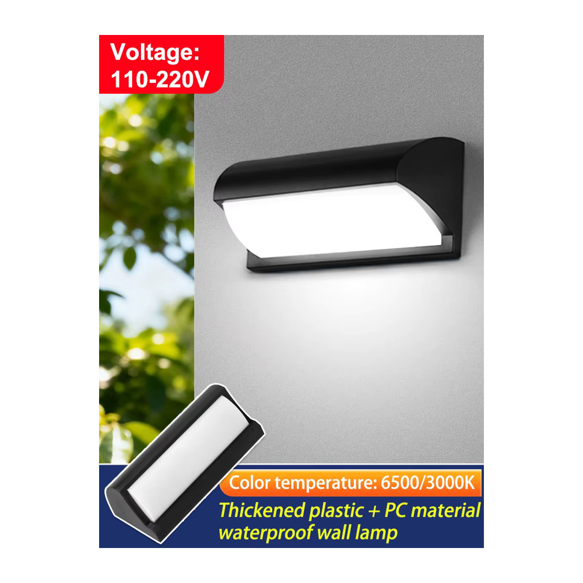 DIBILUN LED Outdoor Wandleuchte Modern Schwarz IP65 Wasserdicht 12W - Bild 7