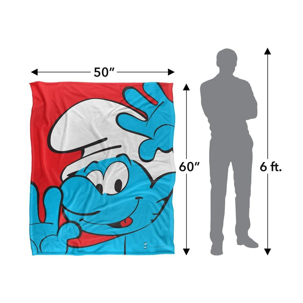 Die Schlümpfe superweiche Decke mit seidiger Nahaufnahme One Size - Bild 2