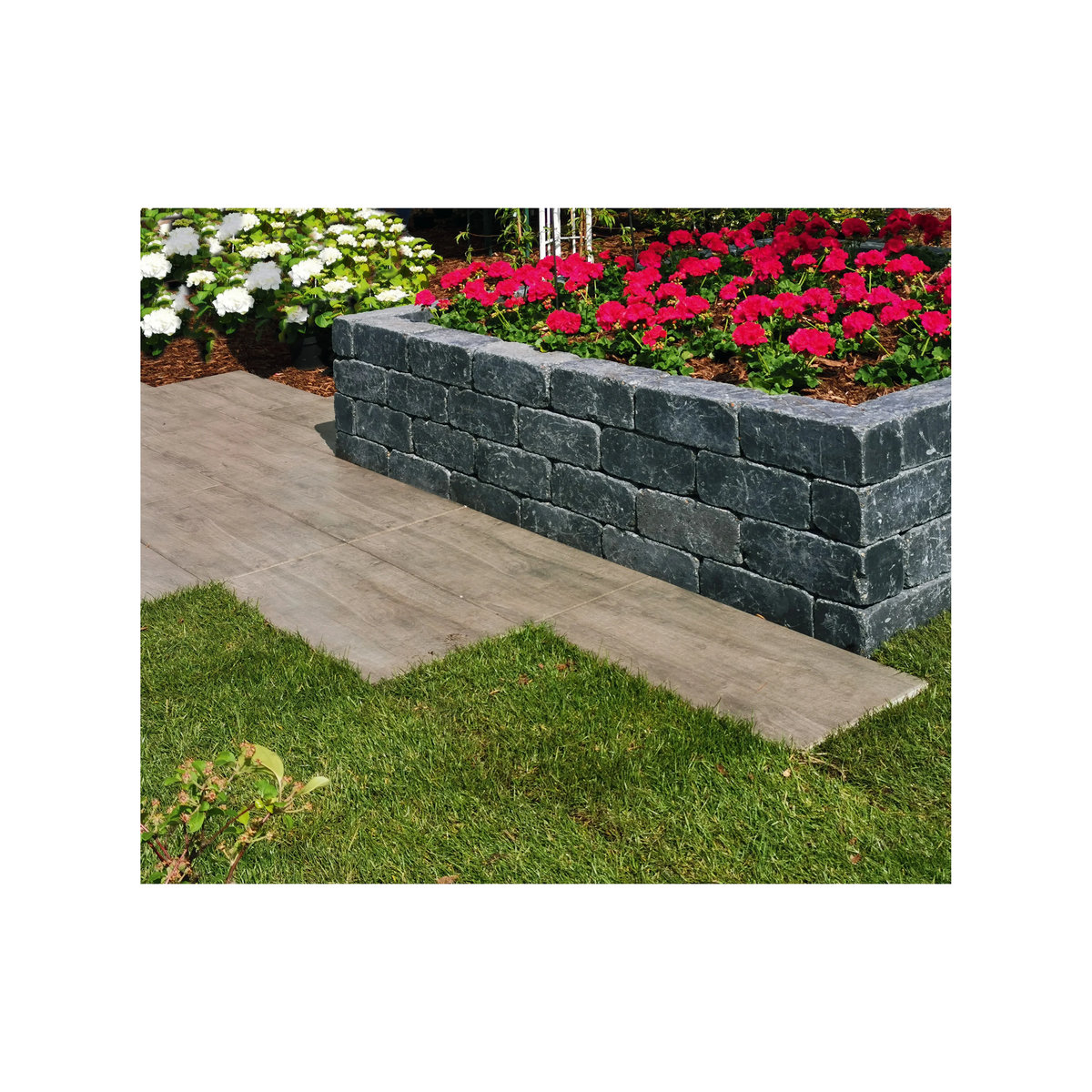 DIEPHAUS Mauer ANTIK MINI Pflanzgefäß aus Beton in Basalt, B/T/H: 35 x 14 x 14 cm - Bild 2